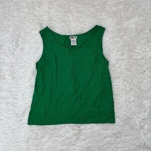 100% Silk Y2K Boho Fairy Chic Green Tank Top